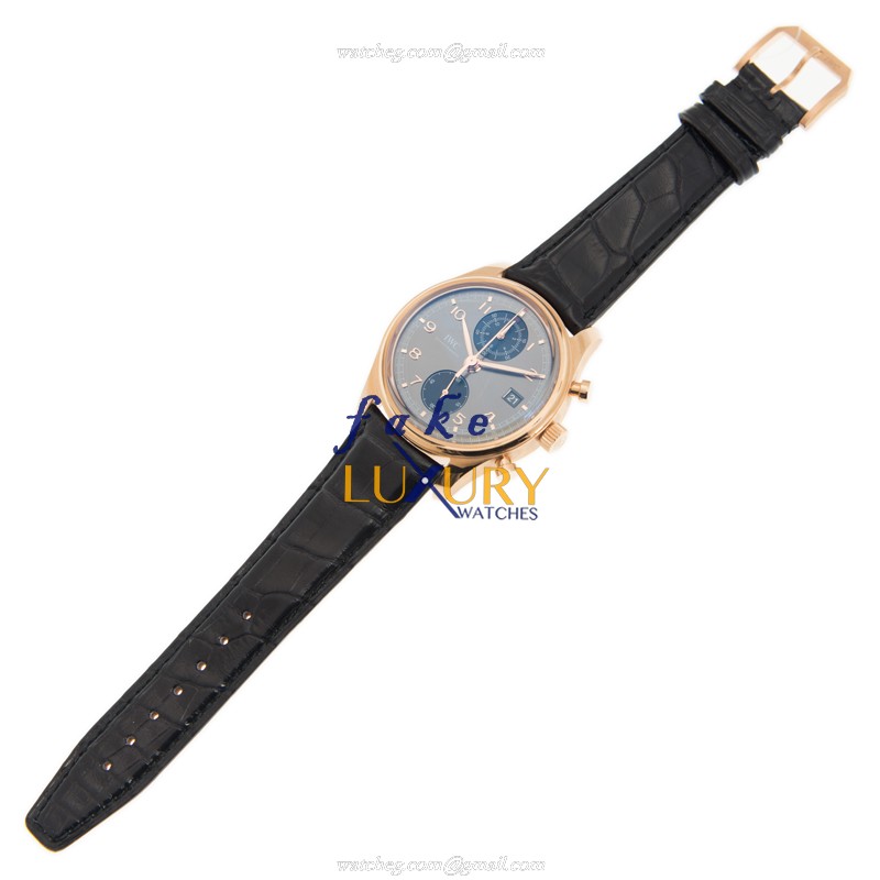 IWC Portuguese IW390405 Automatic 18kt Rose Gold Gray Dial Alligator Strap Replica Watch - Image 2