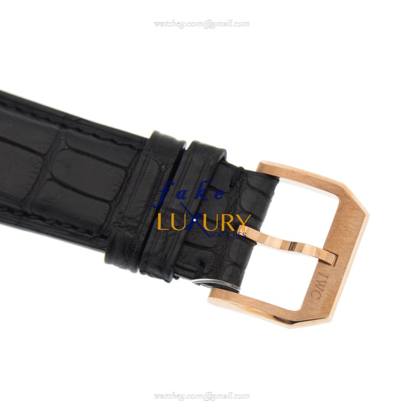 IWC INGENIEUR IW323312 - Replica Watch - Automatic - 18kt Rose Gold - Gray Dial - Black Alligator - Image 4