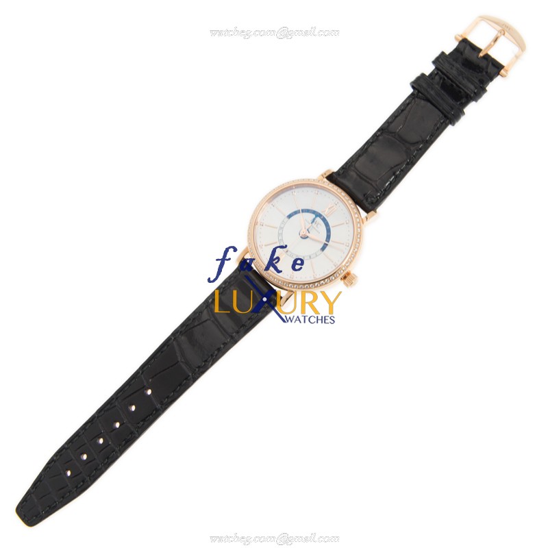 IWC IW459102 Portofino Replica Watch, White Dial, 18kt Rose Gold & Diamond Case, Black Alligator - Image 2