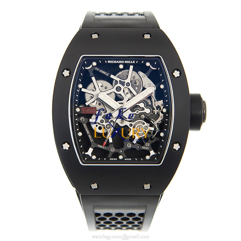Richard Mille RM35 AN AL-CA Replica Watch, Black Dial, Titanium Case, Automatic - Image 2
