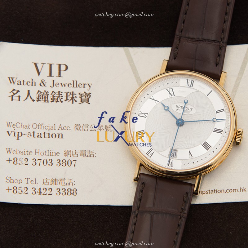 Breguet 5197BA/15/986 Replica Watch, Automatic Movement, Silver Dial, 18kt Yellow Gold Case - Image 5
