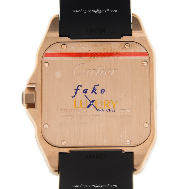 Cartier W20124U2 Automatic Replica Watch, 41.3mm 18kt Rose Gold Case, Black Dial & Rubber Strap - Image 3