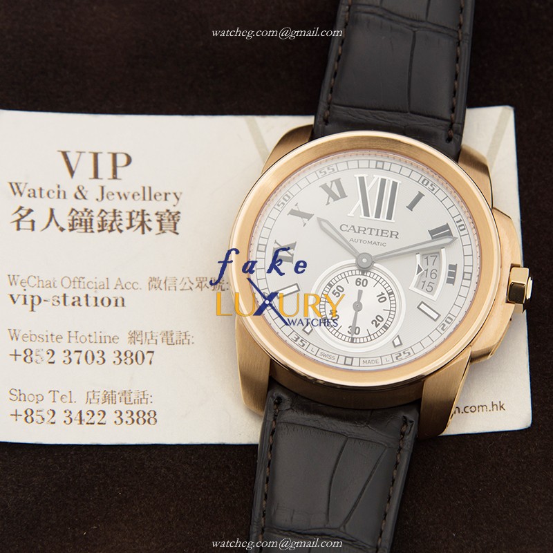 Cartier W7100009 CALIBRE DE CARTIER Automatic 18kt Rose Gold Replica Watch - Swiss Movement - 42mm - Image 5