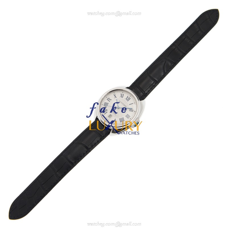 Cartier WGCL0005 Cle de Cartier Replica Watch, Automatic, 18kt White Gold, Silver Dial - Image 2