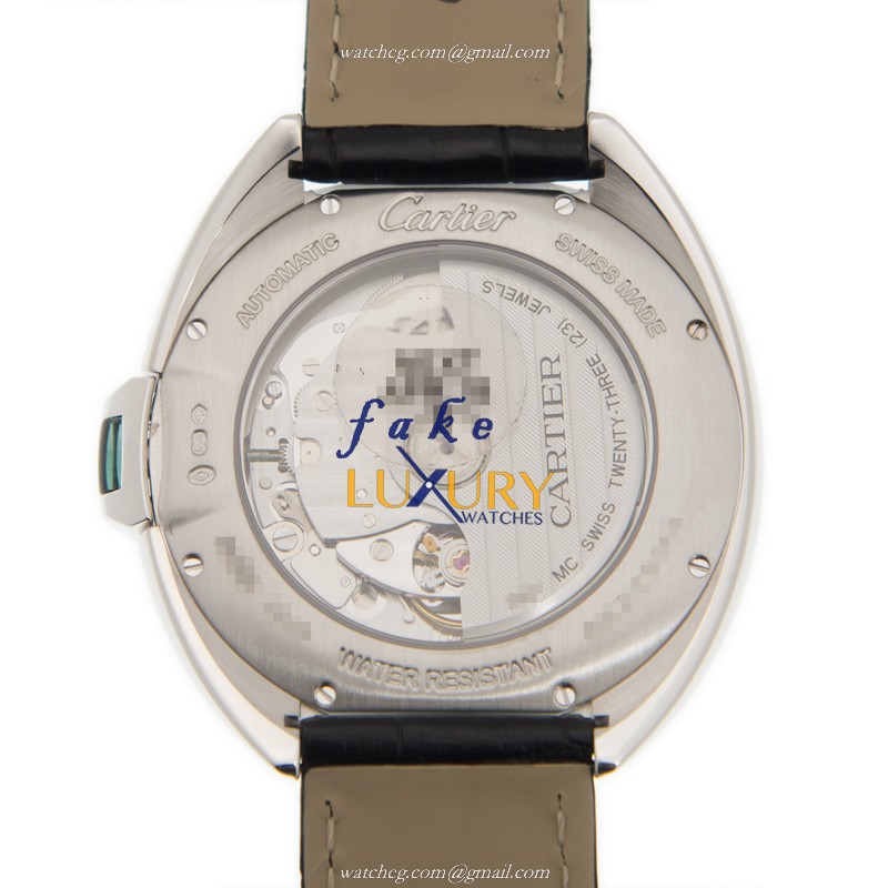 Cartier WGCL0005 Cle de Cartier Replica Watch, Automatic, 18kt White Gold, Silver Dial - Image 3