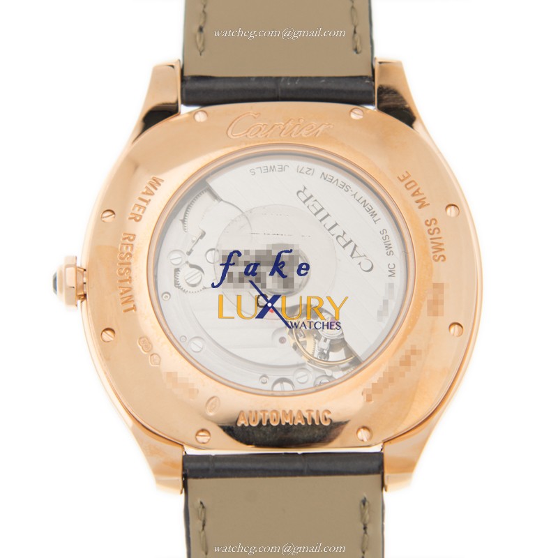 Cartier WGNM0004 DRIVE DE CARTIER Automatic 41mm 18kt Rose Gold Alligator Strap Black Dial Replica - Image 3