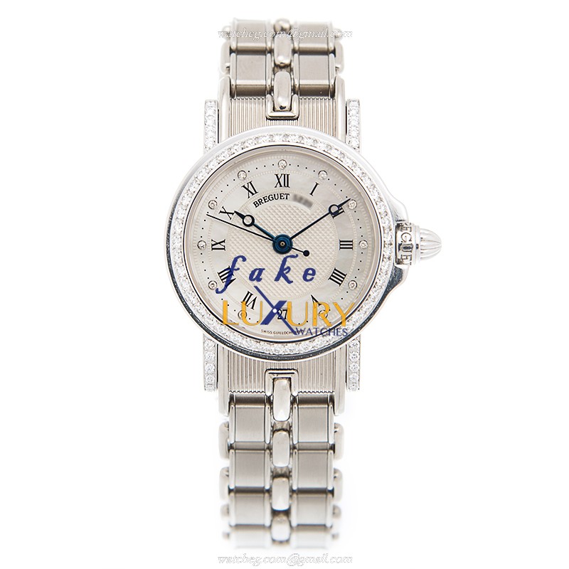 Breguet 8401BB/52/B40 DD00 Marine Automatic 18kt White Gold Diamond White Dial Replica Watch - Image 2