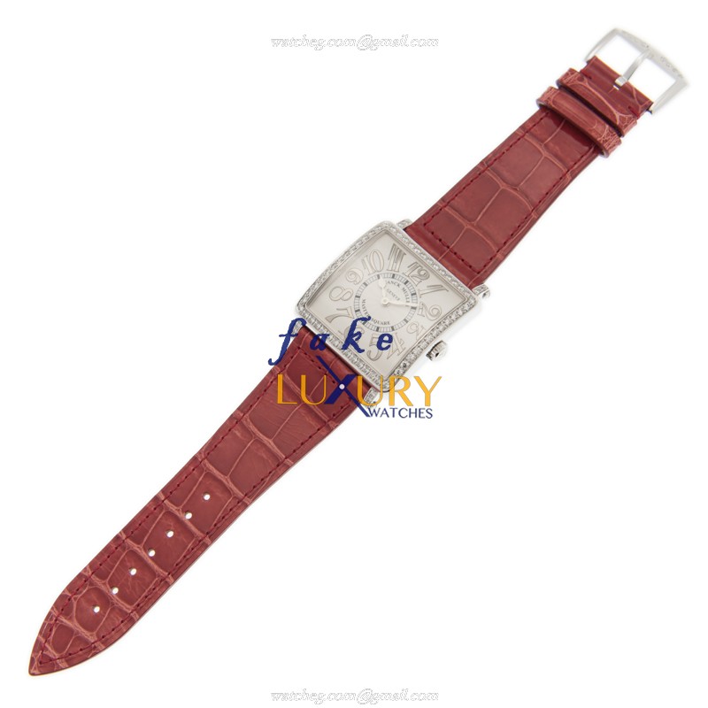 Franck Muller 6002 M B QZ REL V D 1R AC Quartz Stainless Steel Replica Watch, White Dial, Red - Image 2