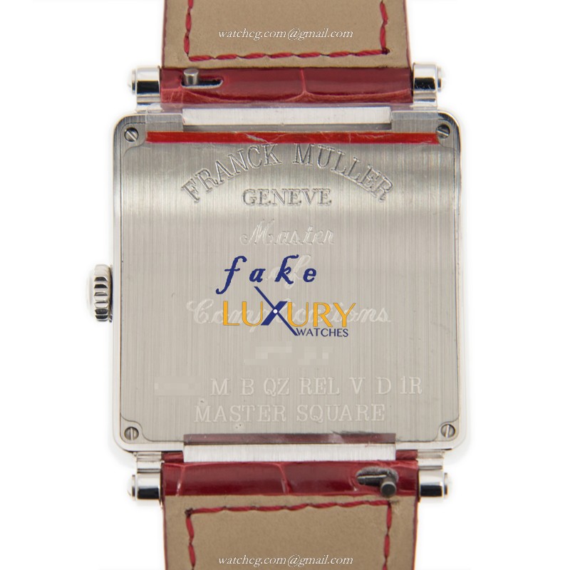 Franck Muller 6002 M B QZ REL V D 1R AC Quartz Stainless Steel Replica Watch, White Dial, Red - Image 3