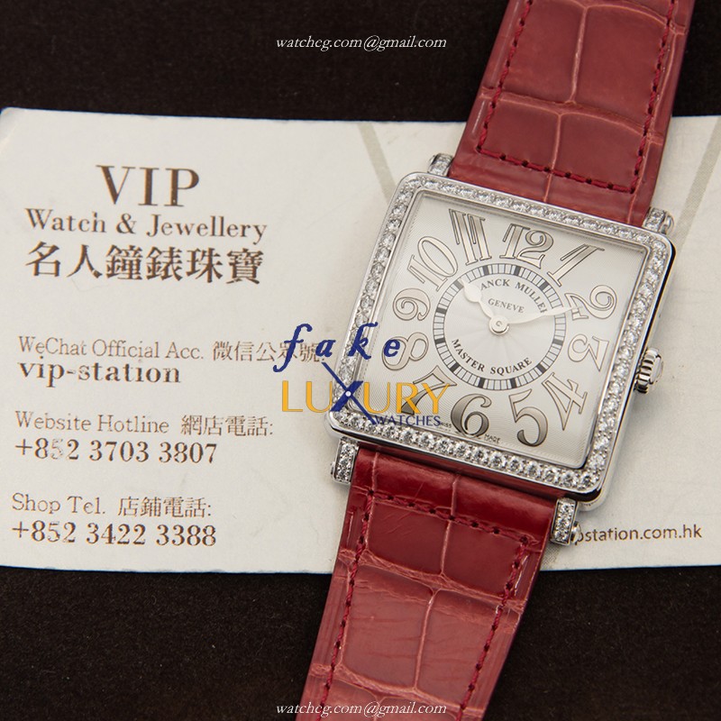 Franck Muller 6002 M B QZ REL V D 1R AC Quartz Stainless Steel Replica Watch, White Dial, Red - Image 5