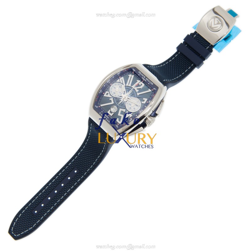 Franck Muller Vanguard V45 CC DT YACHTING AC.BL - Automatic - Blue Dial - Stainless Steel - Replica - Image 2