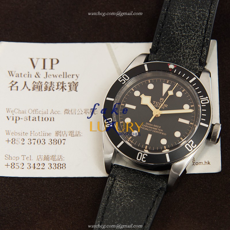 Tudor 79230N-LS Replica Watch, Automatic Movement, Stainless Steel Case, Black Dial, Leather Strap - Image 5