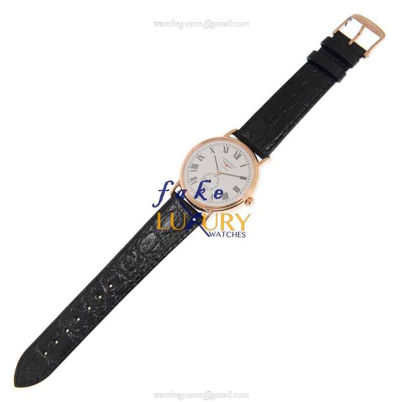 Longines L4.805.1.11.2 Replica Watch, Automatic Movement, White Dial, PVD Gold Case - Image 2