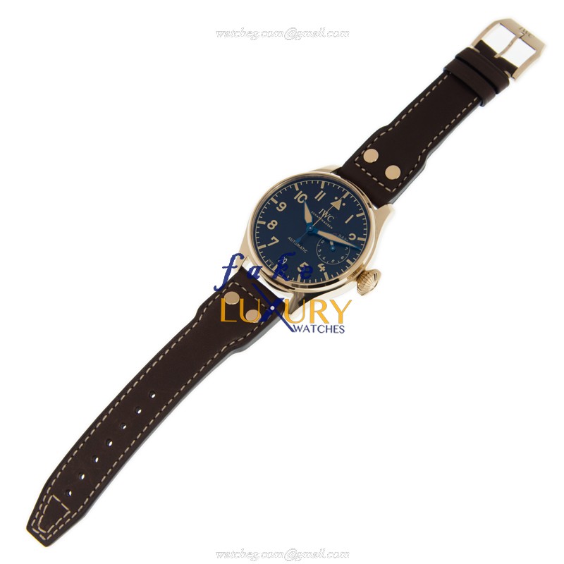 IWC IW501005 Replica Watch, Black Dial, Bronze Case, Automatic Movement, Brown Cowhide Strap - Image 2