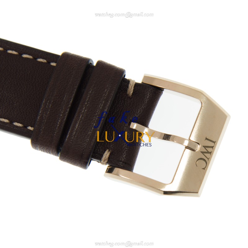 IWC IW501005 Replica Watch, Black Dial, Bronze Case, Automatic Movement, Brown Cowhide Strap - Image 4