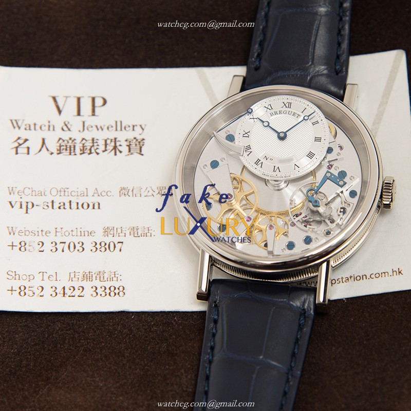 Breguet Tradition 7057BB/11/9W6 Manual Wind 18kt White Gold Silver Dial Replica Watch - Image 4