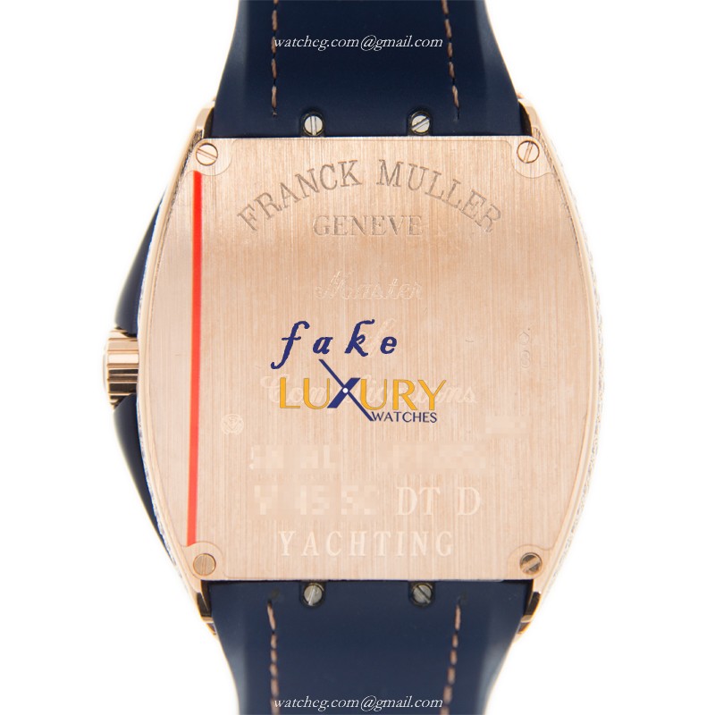 Franck Muller V 45 SC DT D YACHTING 5N Vanguard Replica Watch, Automatic, 18kt Rose Gold, Blue Dial - Image 3