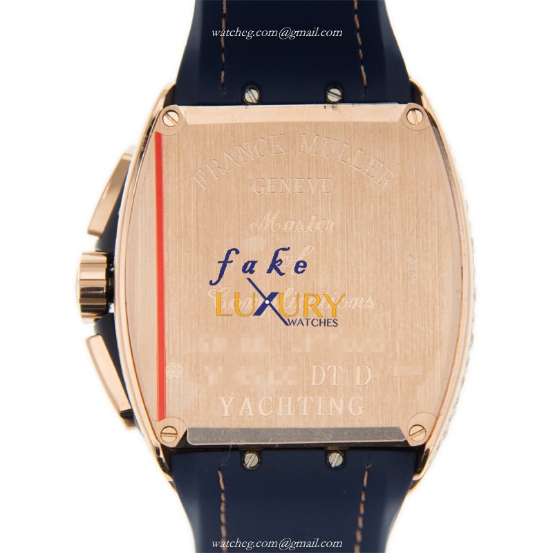 Franck Muller V 45 CC DT D YACHTING 5N - Vanguard Automatic - Blue Dial - 18kt Rose Gold & Diamonds - Image 3