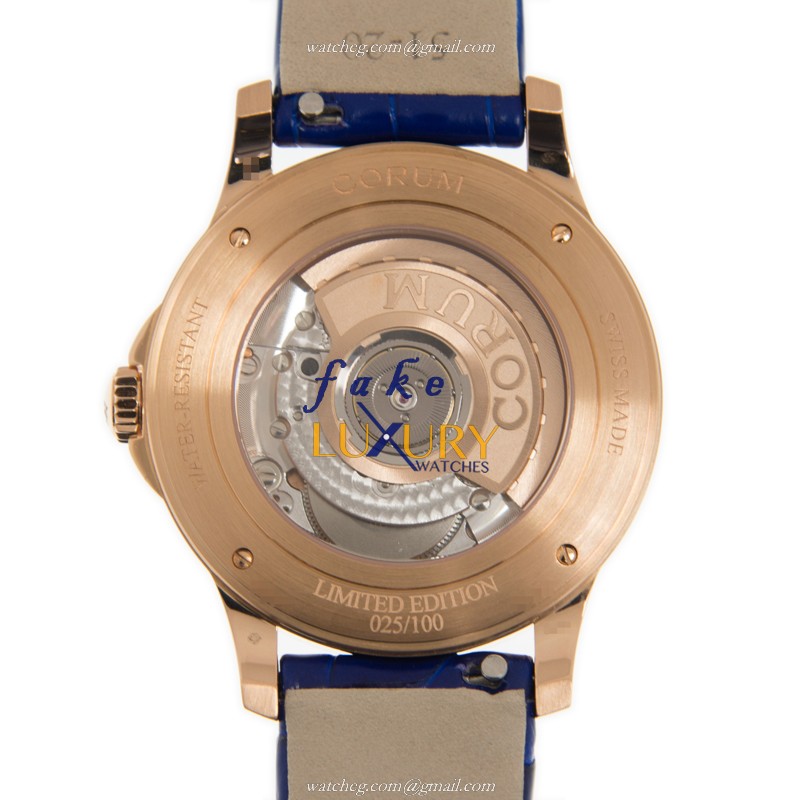 082.601.55-0001 PL91 - Corum Heritage Replica Watch - Automatic - Blue Dial - Rose Gold - Image 3