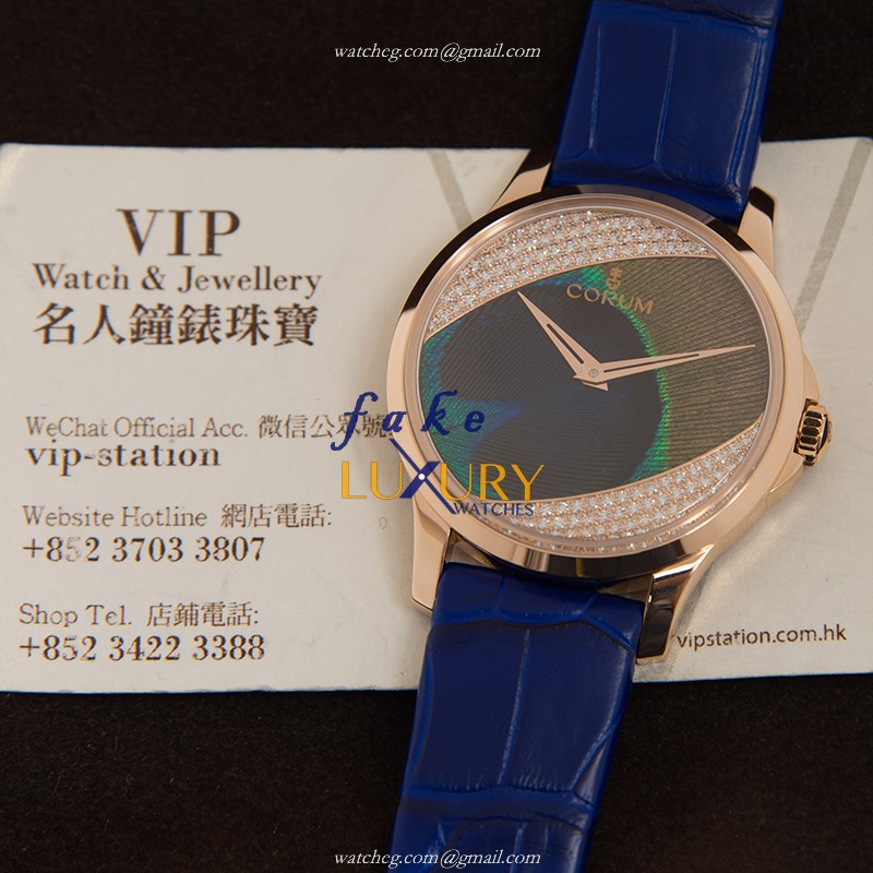082.601.55-0001 PL91 - Corum Heritage Replica Watch - Automatic - Blue Dial - Rose Gold - Image 5