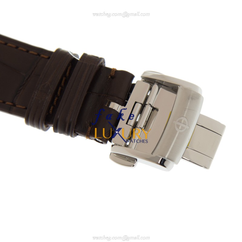 Baume & Mercier M0A10054 CLIFTON Replica Watch - Automatic - 41mm Silver Dial - Steel Case - Brown - Image 4