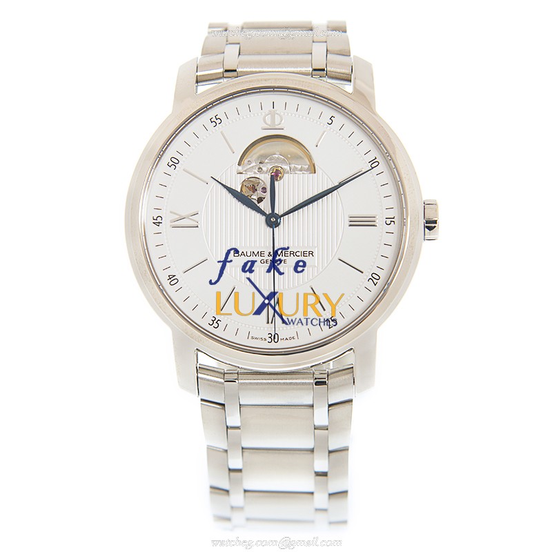 Baume & Mercier M0A08833 Replica Watch, Automatic Movement, White Dial, Steel Strap - Image 2