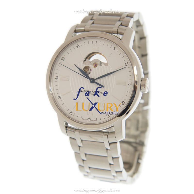 Baume & Mercier M0A08833 Replica Watch, Automatic Movement, White Dial, Steel Strap - Image 3