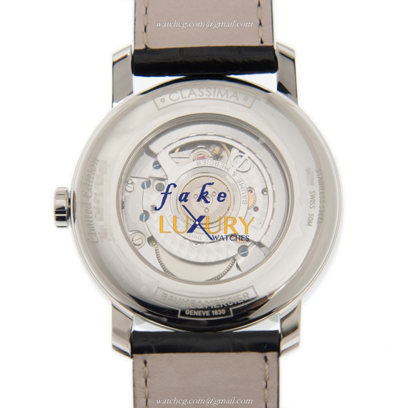 M0A10038 - Baume & Mercier Classima Replica Watch - Automatic - White Dial Black Alligator Strap - Image 3