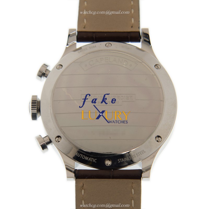 Baume & Mercier M0A10041 Capeland Manual Wind White Dial Alligator Strap Replica Watch - Image 3