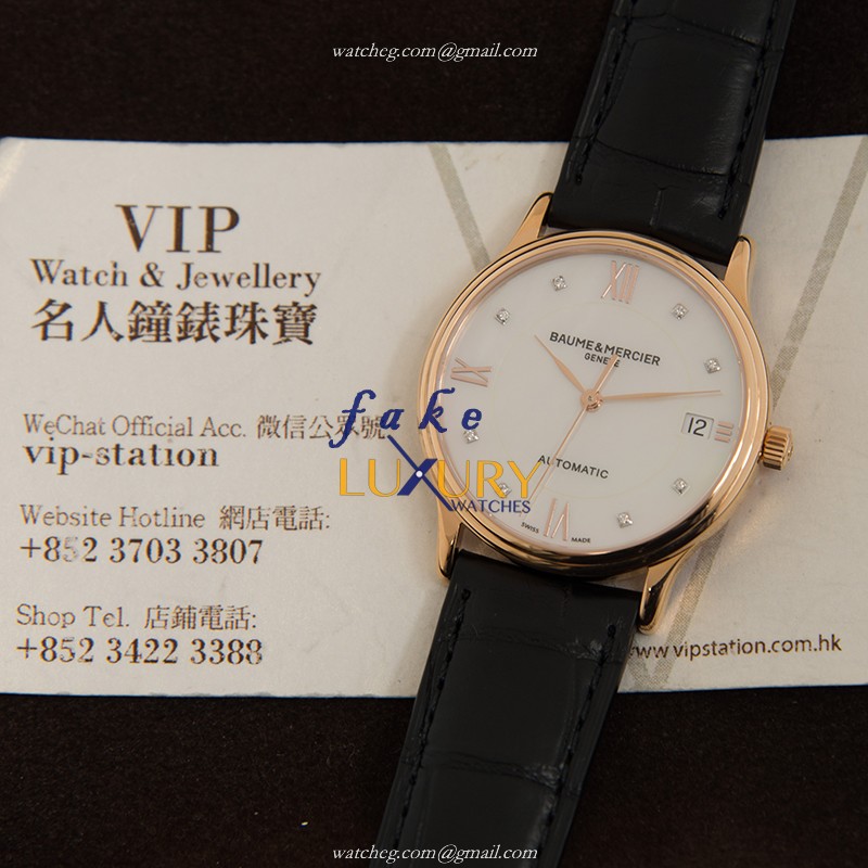 Baume & Mercier CLASSIMA M0A10077 - Replica Watch - Automatic - 18kt Rose Gold - White Mother of - Image 5