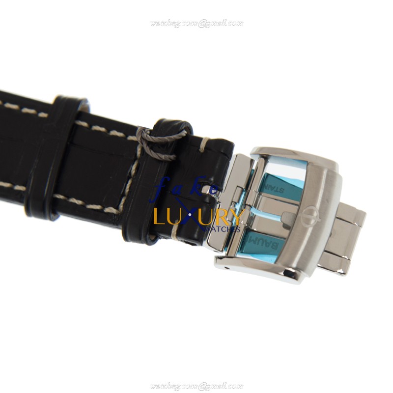 Baume & Mercier M0A10044 Capeland Replica Watch, Black Dial, Manual Wind, Alligator Strap - Image 4