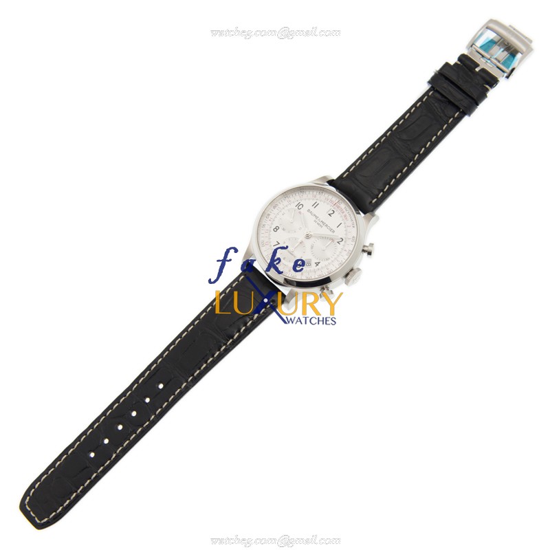 M0A10046 - Baume & Mercier Capeland Replica Watch - Automatic - White Dial Black Alligator - Image 2