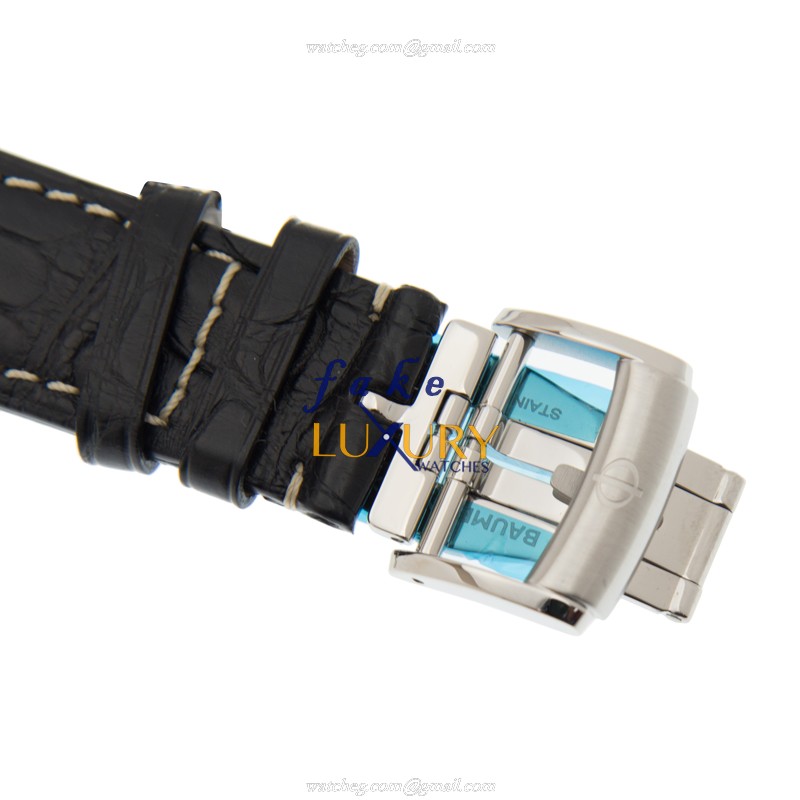 M0A10046 - Baume & Mercier Capeland Replica Watch - Automatic - White Dial Black Alligator - Image 4