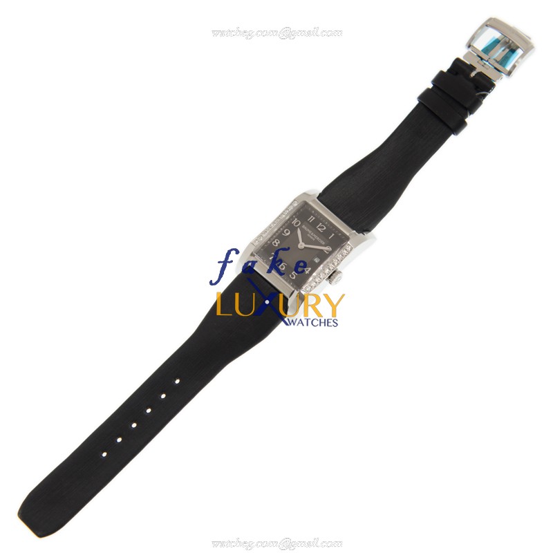 Baume & Mercier M0A10022 Hampton Replica Watch Quartz Stainless Steel Diamonds Black Dial Satin - Image 2