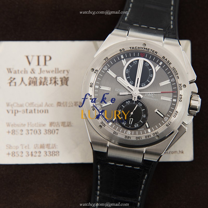 IWC IW378507 Ingenieur Replica Watch, Automatic Movement, Gray Dial, Black Rubber Strap - Image 5