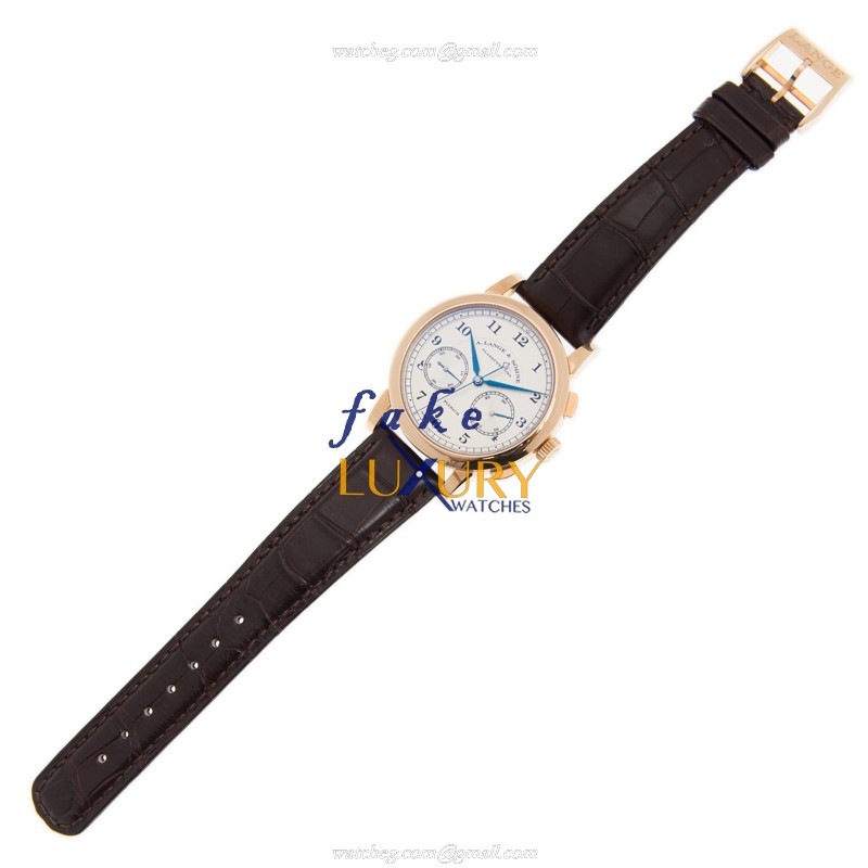 A Lange & Sohne 402.032F 1815 Chronograph Automatic 18kt Rose Gold Alligator Brown | 402.032F - Image 2
