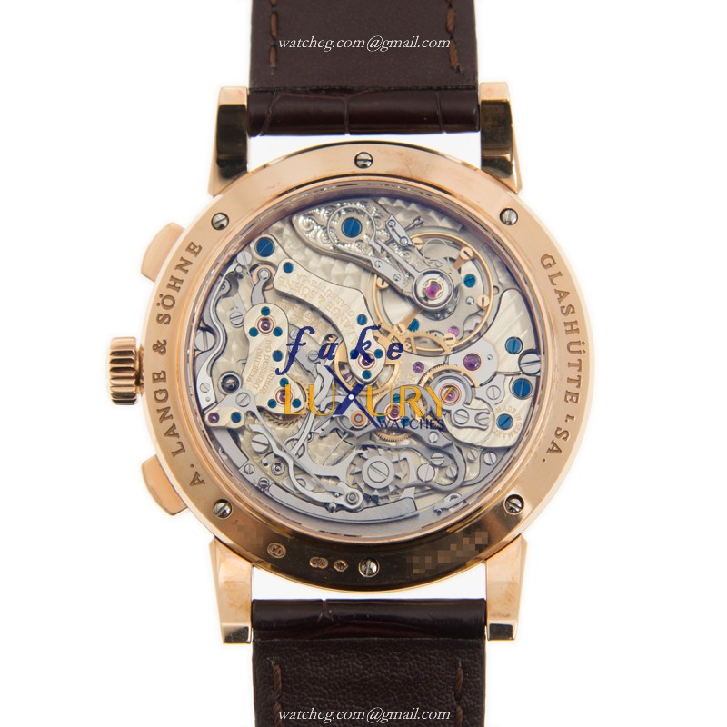 A Lange & Sohne 402.032F 1815 Chronograph Automatic 18kt Rose Gold Alligator Brown | 402.032F - Image 3