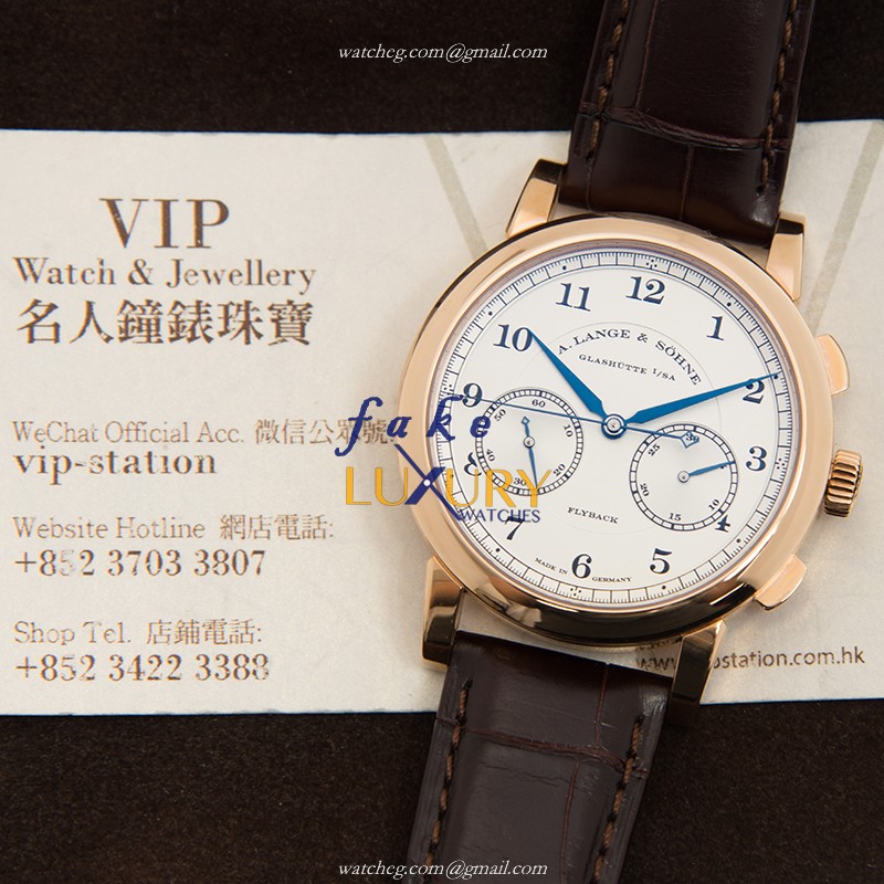 A Lange & Sohne 402.032F 1815 Chronograph Automatic 18kt Rose Gold Alligator Brown | 402.032F - Image 5