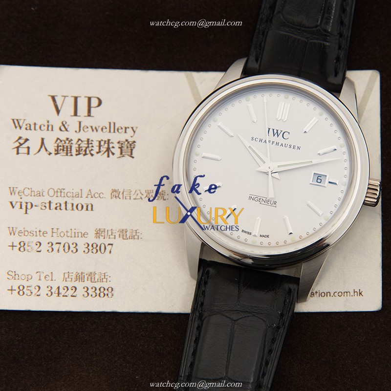 IWC Portuguese IW544505 Manual Wind 950 Platinum White Dial Black Alligator Replica Watch - Image 5