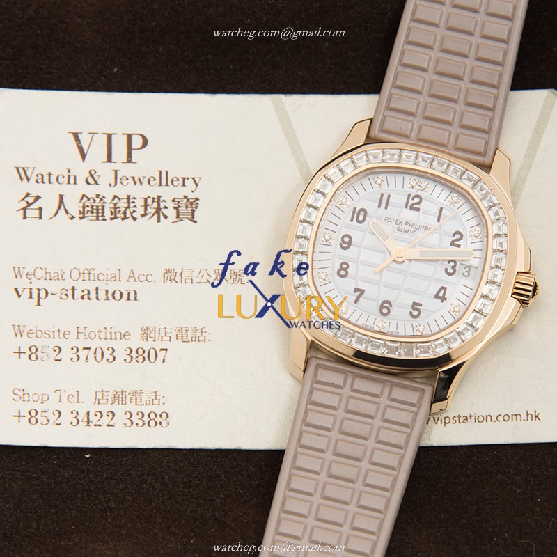 Patek Philippe 5072R-001 Aquanaut Replica Watch, Automatic, Gray Mother of Pearl Dial, 18kt Rose - Image 5