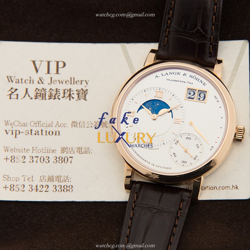 A Lange & Sohne 139.032F Replica Watch with a White Dial in a Rose Gold Case - Image 5
