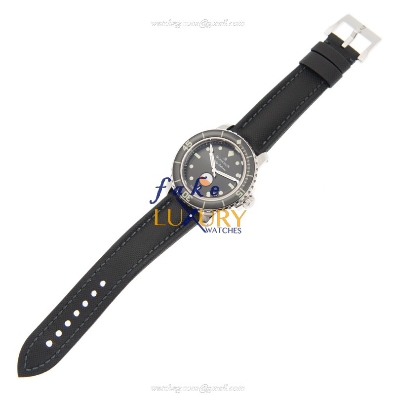 Blancpain 5008-1130-B52A Replica Watch - Fifty Fathoms Automatic - Steel Case - Black Dial - Canvas - Image 2
