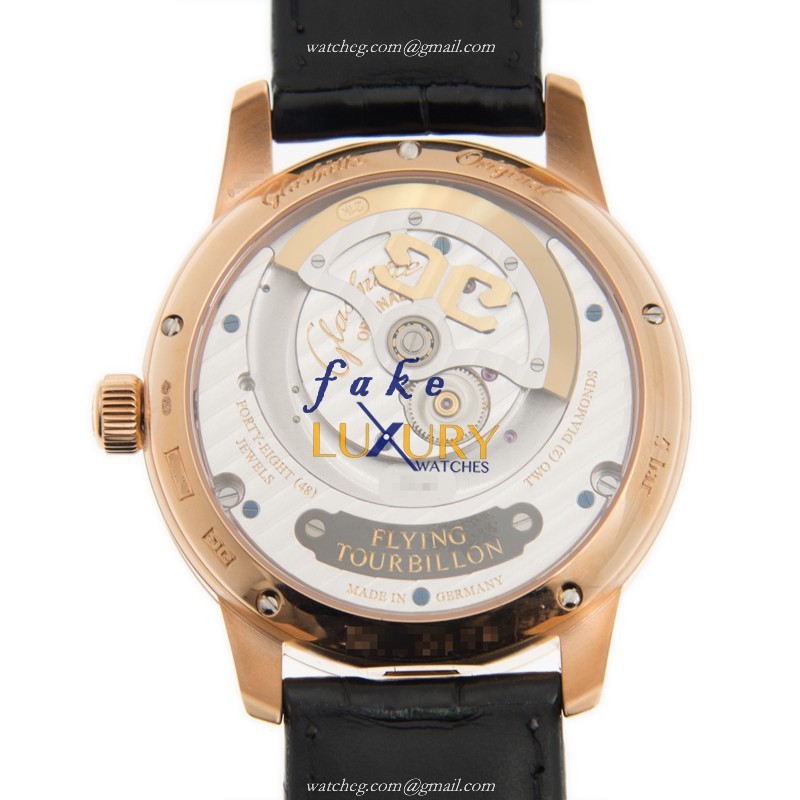 Glashutte 1-93-02-05-05-04 Replica Watch Automatic 18kt Rose Gold White Dial Alligator Strap - Image 3