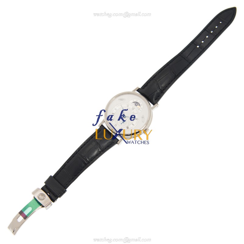 Breguet 7337BB/1E/9V6 Classic Replica Watch, Automatic, Silver Dial, 18kt White Gold Case, Black - Image 2