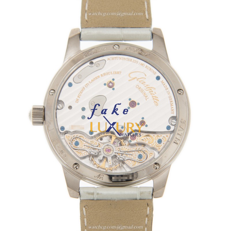 Glashutte 1-65-01-50-50-04 Ladies Manual Wind 18kt White Gold Diamond Silver Dial Replica Watch - Image 3