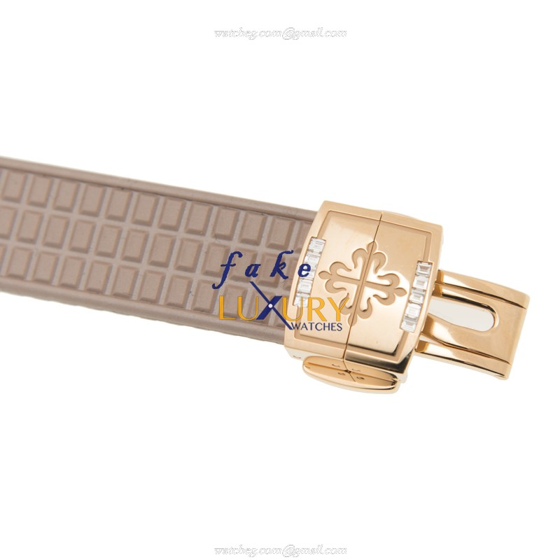 Patek Philippe 5062/450R-001 Aquanaut Automatic 18kt Rose Gold & Diamonds Rubber Strap Replica Watch - Image 4