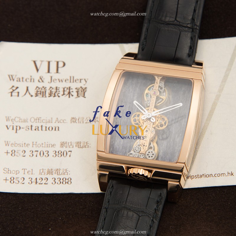 213.100.55-0001 PG01 - Corum Bridge Replica Watch - Manual Wind - Gray Dial - 18kt Rose Gold - Image 5