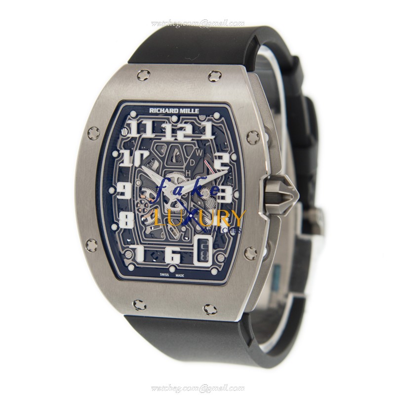 Richard Mille RM67-01 Extra Flat Automatic Titanium Black Dial Rubber Strap Replica Watch - Image 3