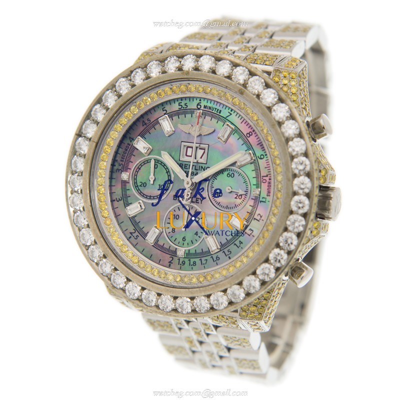 Breitling Bentley NGBK_DIASTRAP Replica Watch, Automatic Gray Dial, Steel & Diamond Case - Image 3