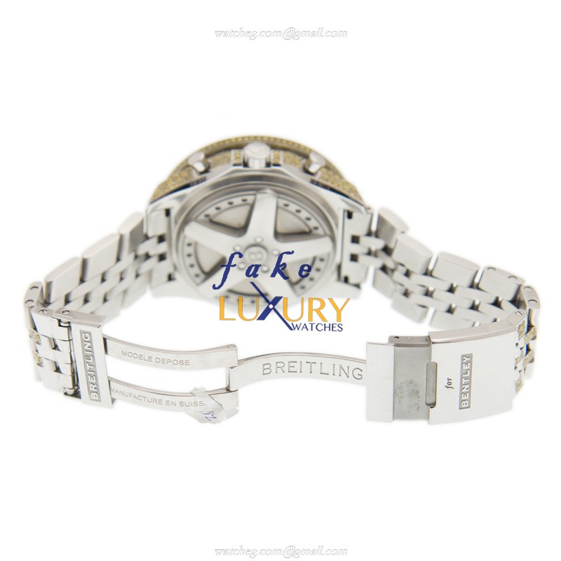Breitling Bentley NGBK_DIASTRAP Replica Watch, Automatic Gray Dial, Steel & Diamond Case - Image 5